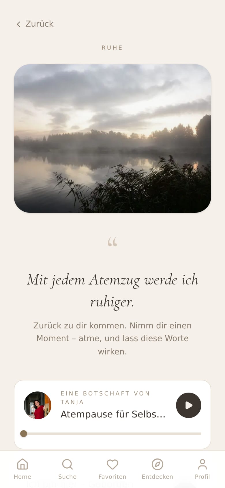 Screenshot: Dein Moment